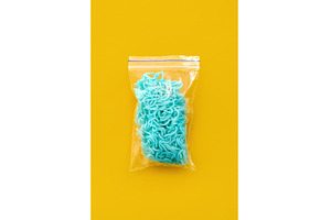Bright blue noodles inside, an Arts & Entertainment Photo by Gladkov photography