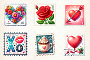 Valentine Stamps Sublimation Clipart, a Work Illustration by Dream Creation (Thumbnail 2 of 6)