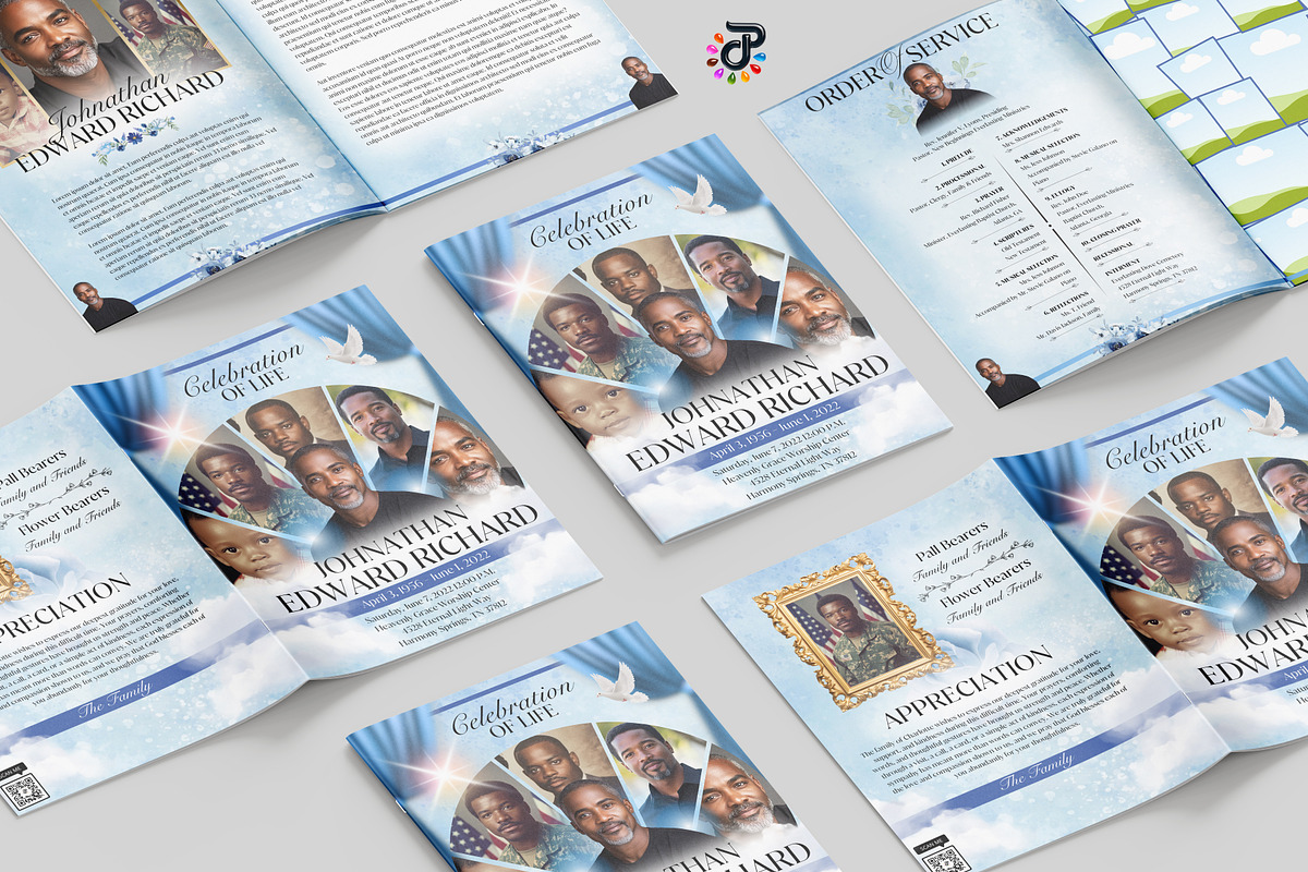 Elegant Canva Obituary Template, a Brochure Template by Protech Design ENT (Photo 2 of 9)