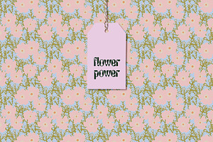 Flower Power Retro Pattern Set