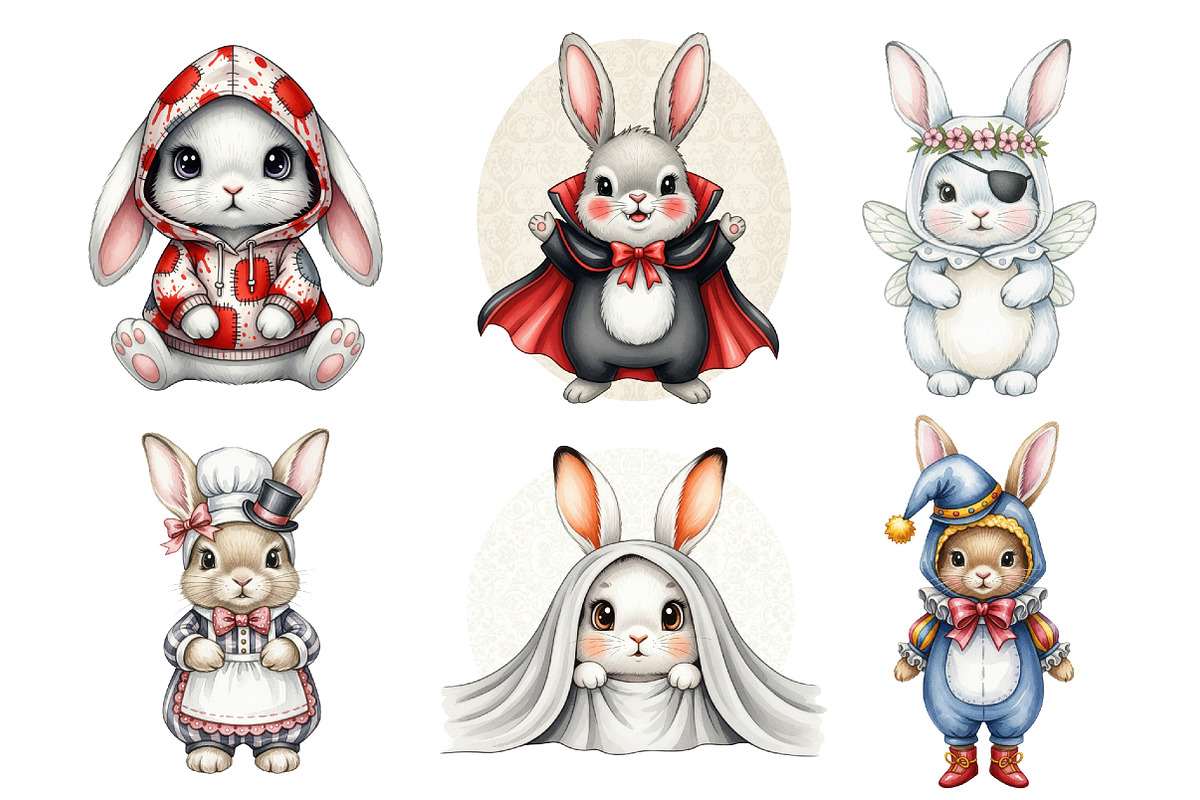 Cute Bunny in Costume PNG, an Illustration by SinaCreation (Photo 2 of 5)
