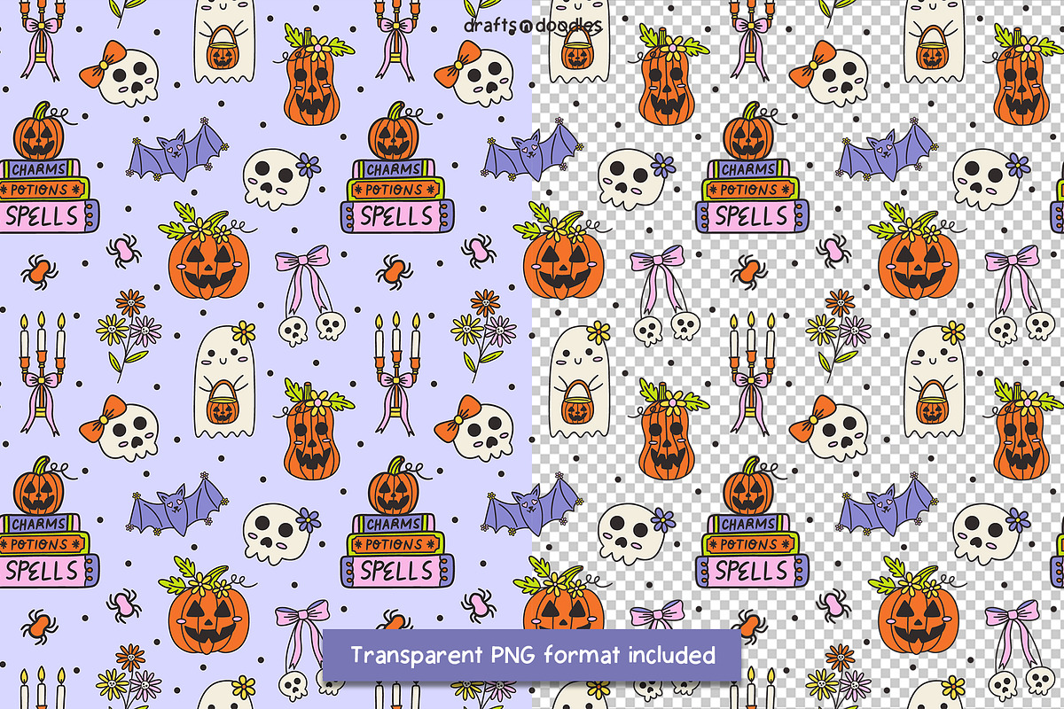 Spooky and Romantic Halloween Set, a Pattern Graphic by Drafts n Doodles (Photo 7 of 12)