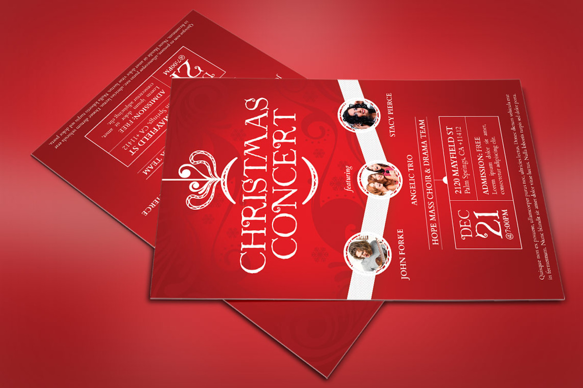 Red Christmas Concert Flyer Template, a Flyer Template by Godserv Designs (Photo 3 of 5)
