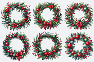 Christmas Holiday Wreath Clipart Png