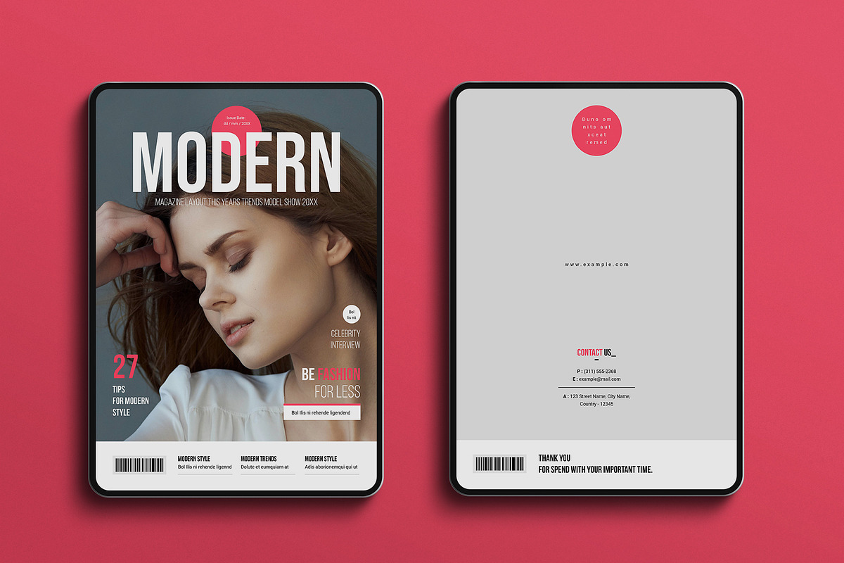 Digital Modern Magazine Template, a Magazine Template by E-Type (Photo 7 of 7)