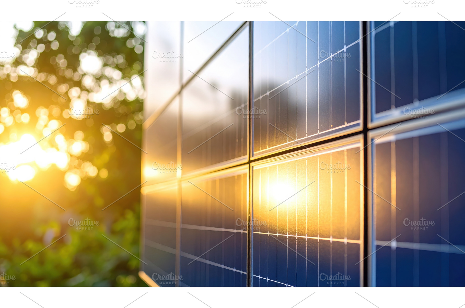 Close up view of blue solar panels, an Industrial Photo by Igor Tichonow