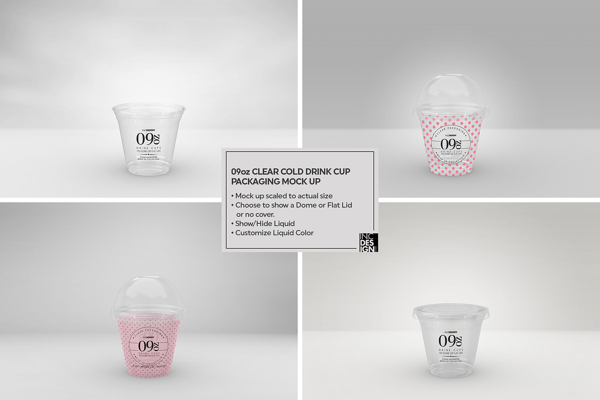 Clear Cold Drink Cups Mockup, a Cups & Container Mockup by INCDesign (Photo 11 of 20)