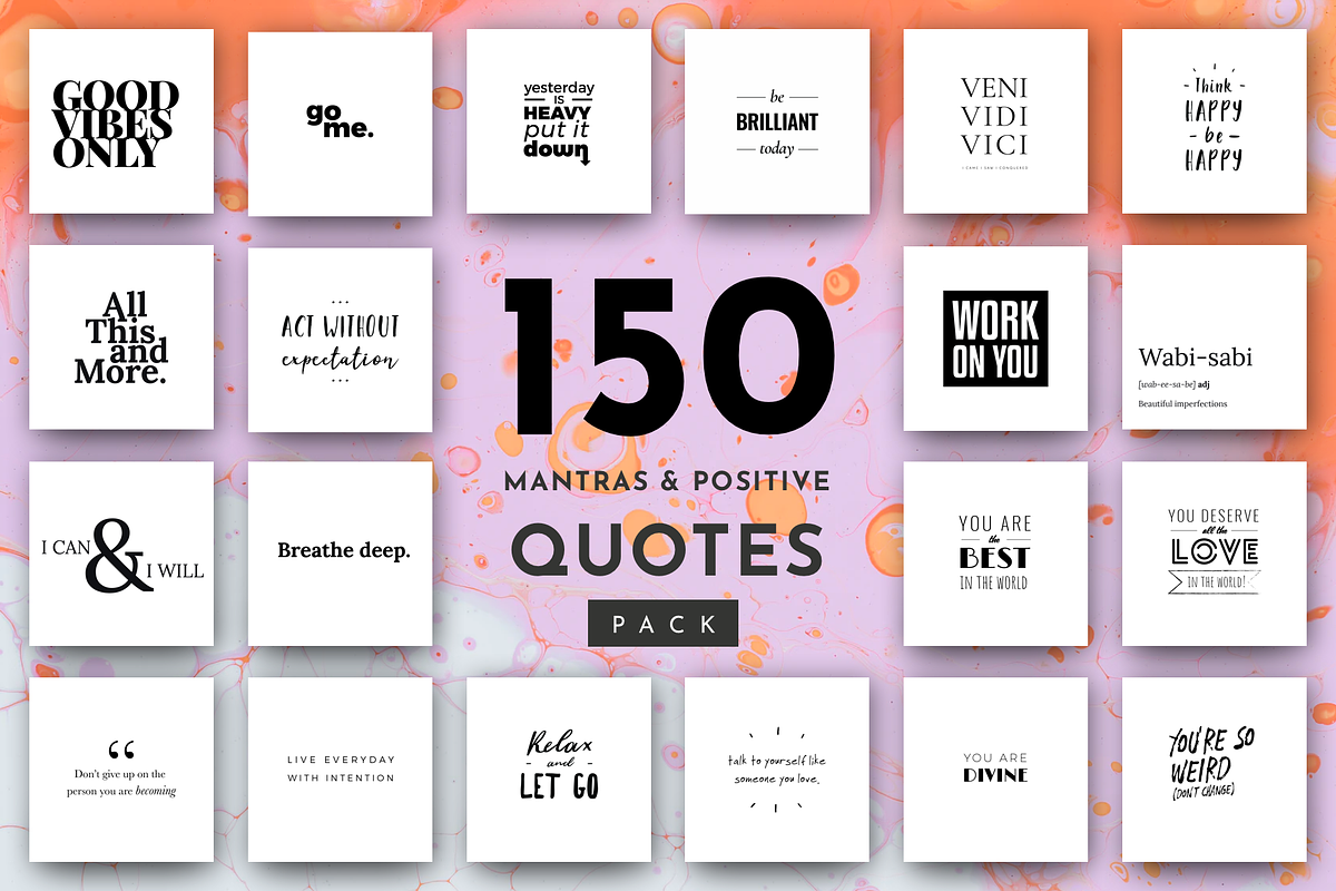 Positive Quotes: 150 Quote Pack, a Social Media Template by Delightful Design (Photo 1 of 9)