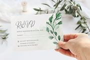 6 Piece Greenery Wedding Invite Set, an Invitation Template by R Whitehurst Design (Thumbnail 6 of 11)