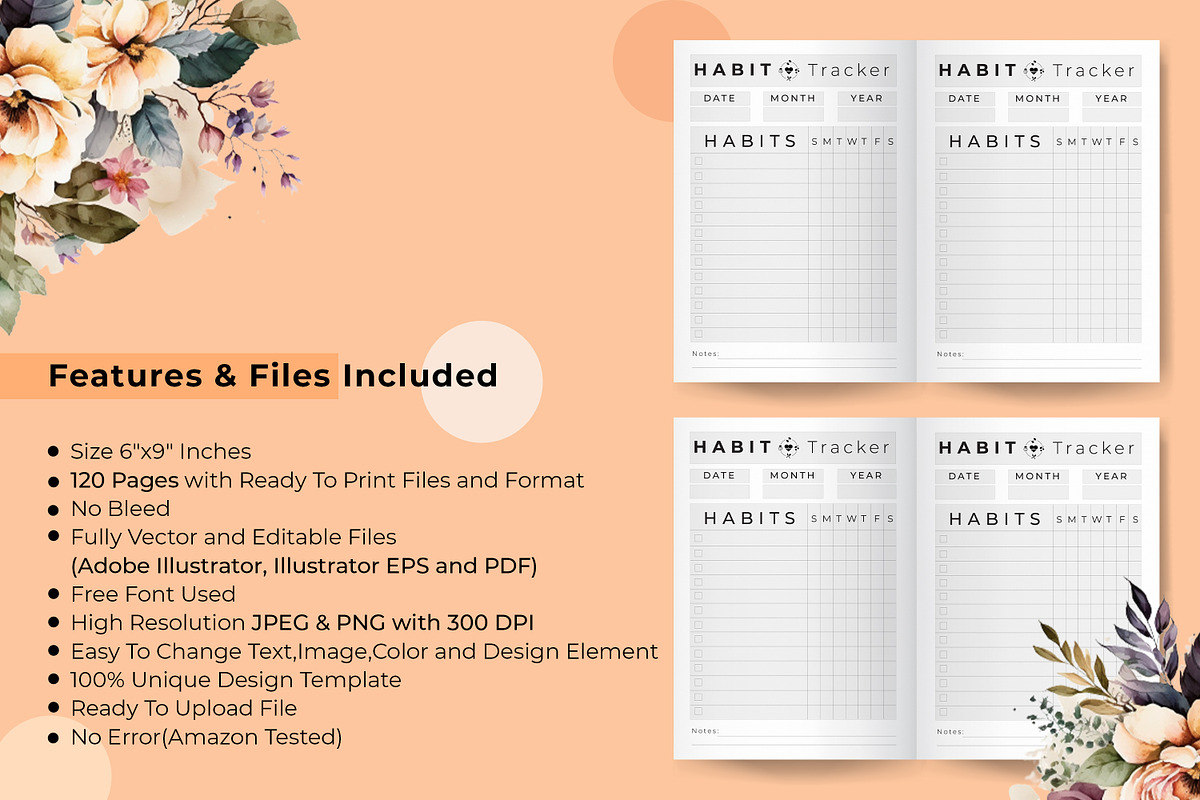 Habit Tracker Weekly Kdp Interior, a Stationery Template by Hurairagraphics (Photo 3 of 4)