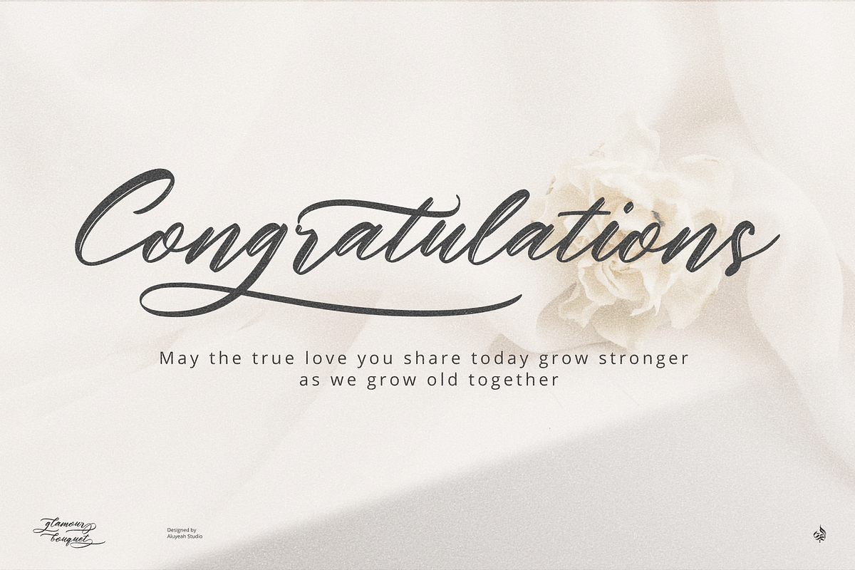 Glamour Bouquet, a Handwritten Font by Aluyeah Studio (Photo 2 of 12)