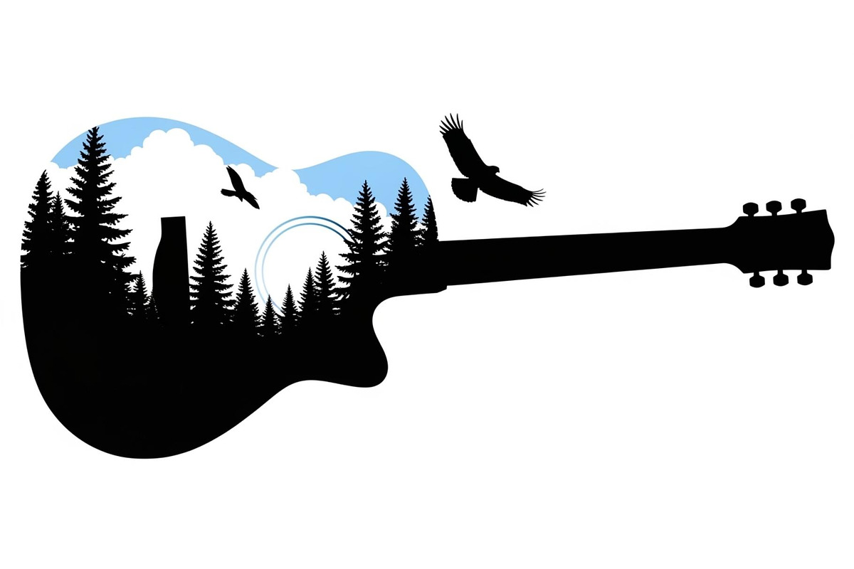 Nature Landscape Guitar Silhouette, an Object Illustration by Creativeshirt (Photo 12 of 31)