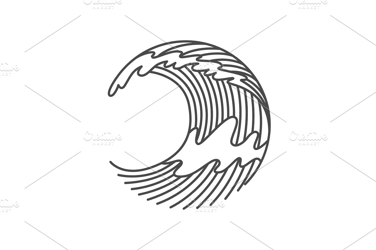 Oriental waves icon japan, an Object Illustration by Things for designers