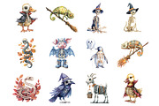 Halloween Skeleton Animals Clipart, a Graphic by CitraGraphics (Thumbnail 2 of 4)