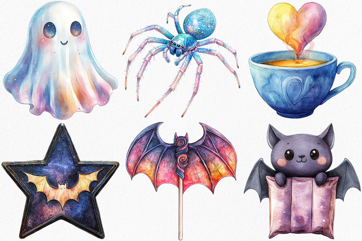 Iridescent Halloween Clipart, an Illustration by Canvas Craft (Photo 2 of 7)