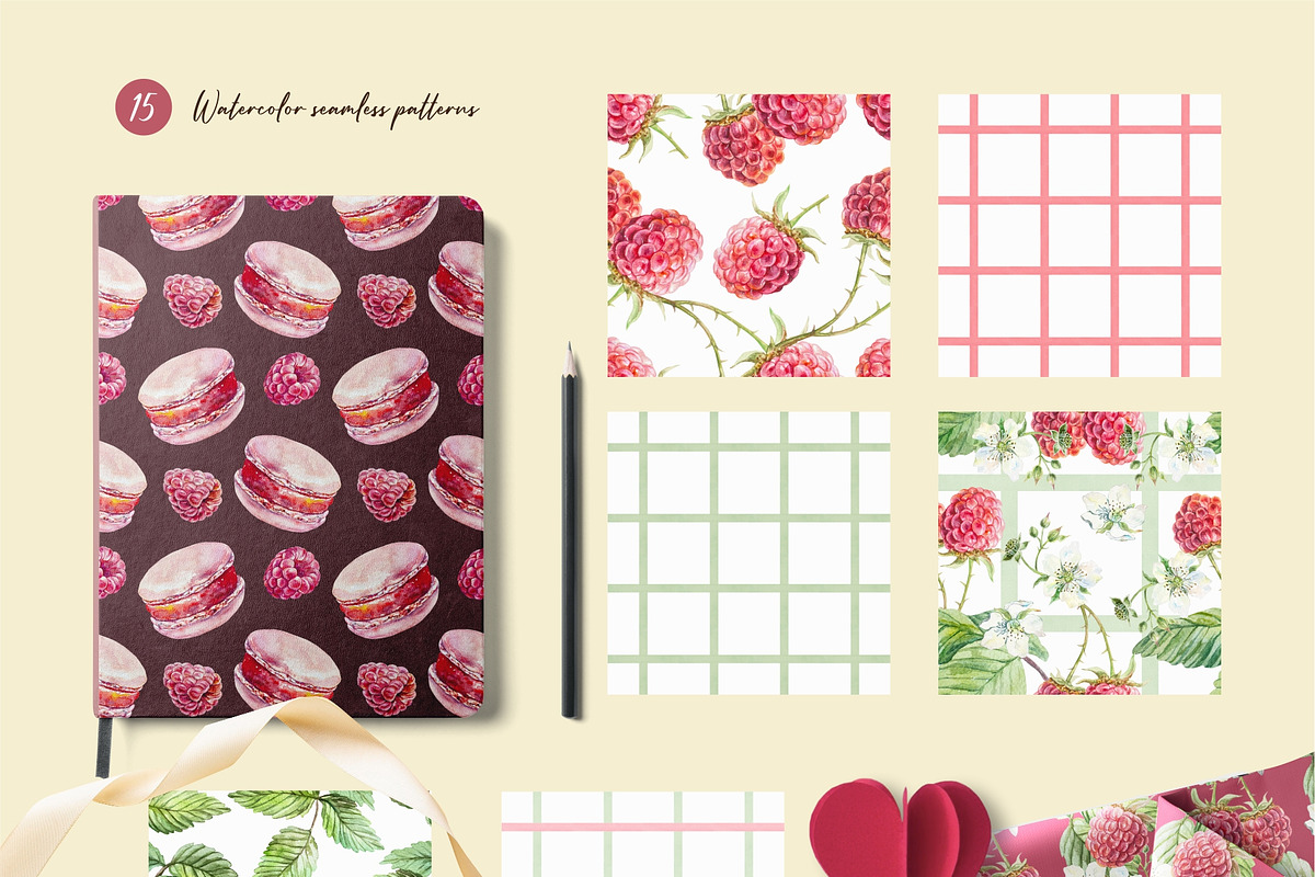 Raspberry. Watercolor Clip Art, a Food Illustration by Farida Bik (Photo 9 of 11)