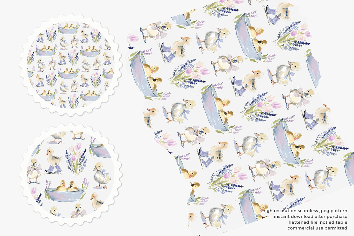 adorable baby duck seamless pattern, a Pattern Graphic by Pink Studio Art (Photo 2 of 4)
