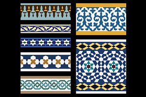 Moorish Seamless Border Set, an Object Graphic by Azat1976