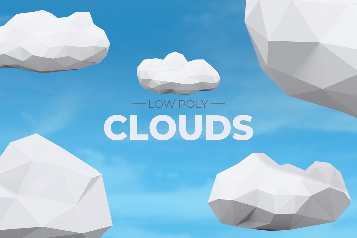 Low Poly Clouds, an Object Graphic by Medialoot (Photo 1 of 5)