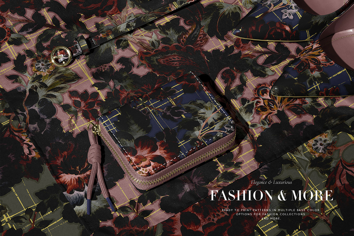 Velvet Noir Floral prints & elements, a Pattern Graphic by Pink Linen (Photo 14 of 14)