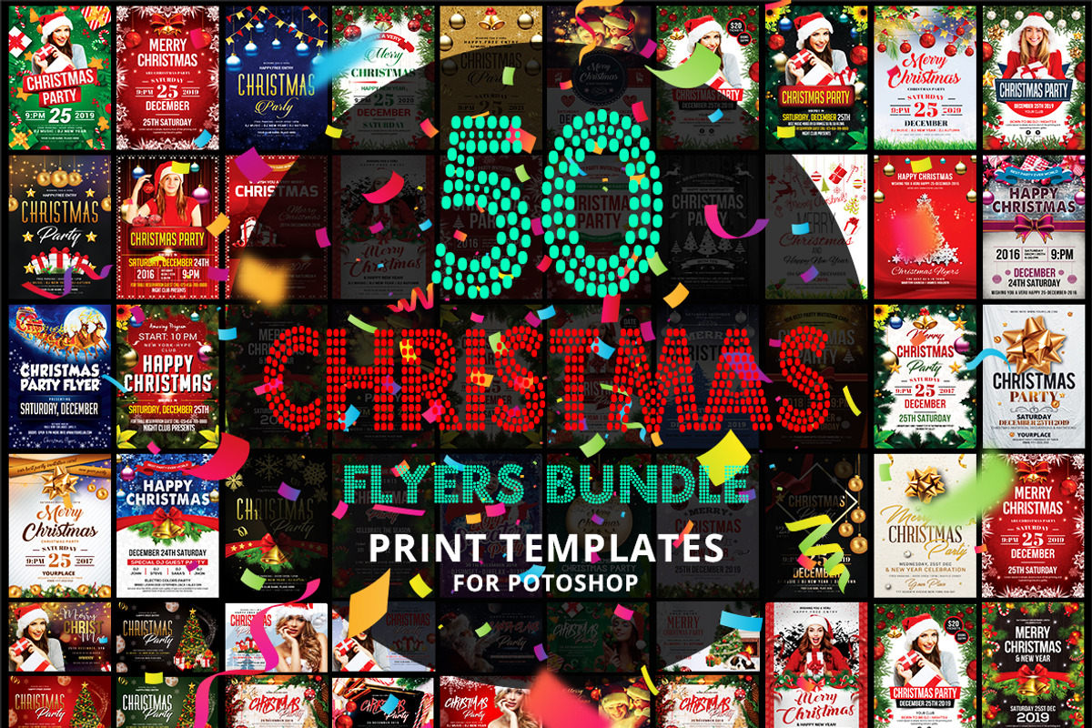 50-Christmas Flyers Bundle, a Flyer Template by AfzaalGraphics (Photo 1 of 49)