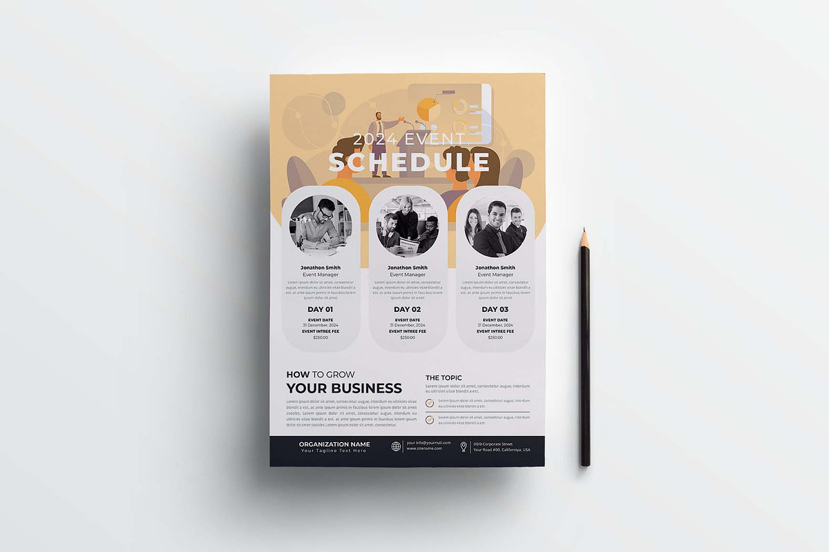 Event Schedule | MS Word & Indesign, a Flyer Template by obayes (Photo 2 of 3)