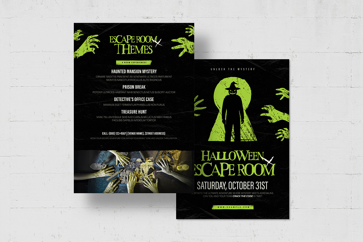 Halloween Escape Room Flyer Template, a Flyer Template by BrandPacks (Photo 2 of 5)