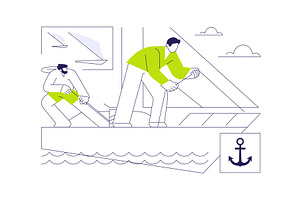 Anchor sail yacht abstract concept, a Transportation Illustration by Visual Generation