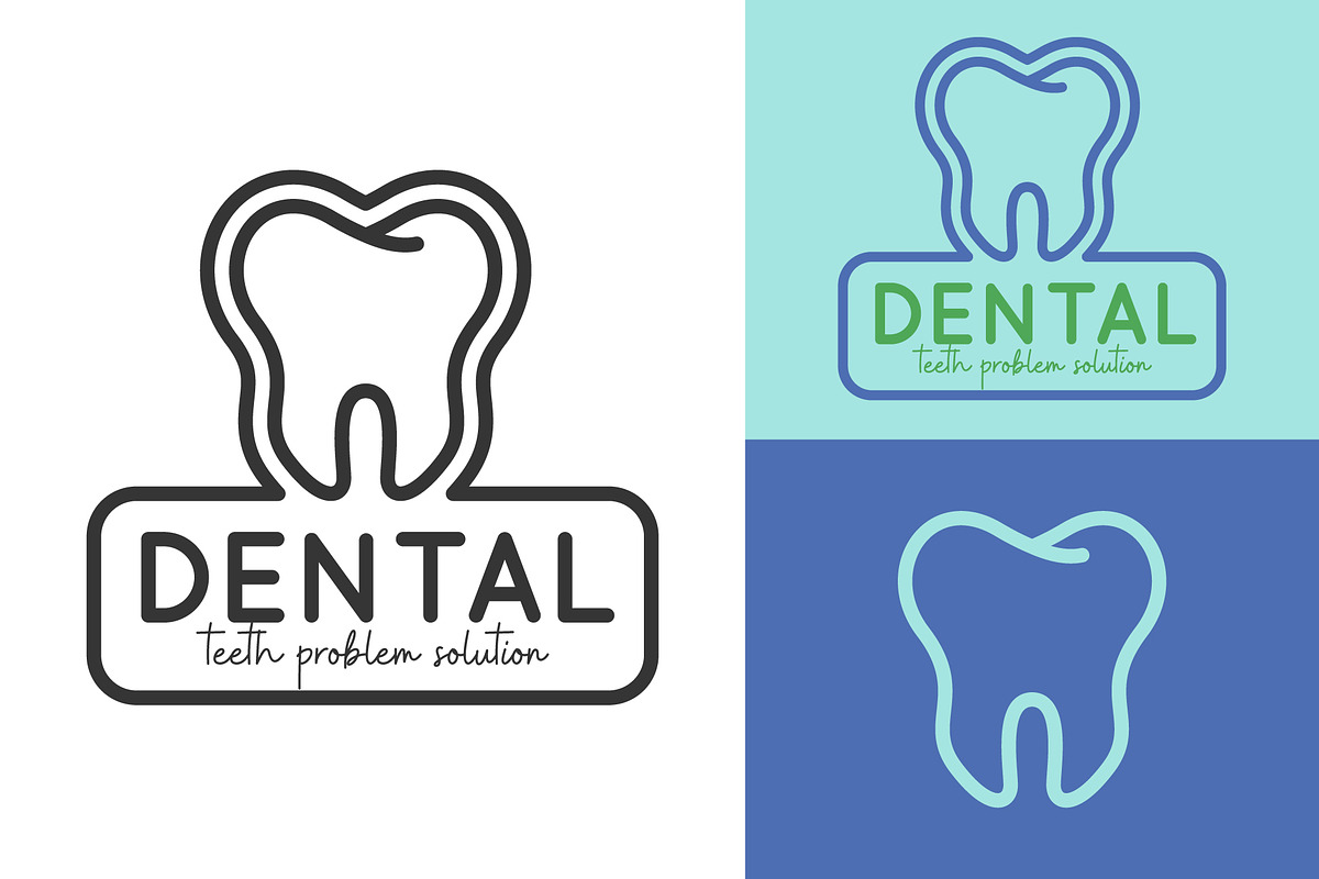 dental line icon logo vector, a Branding & Logo Template by Lodzrov