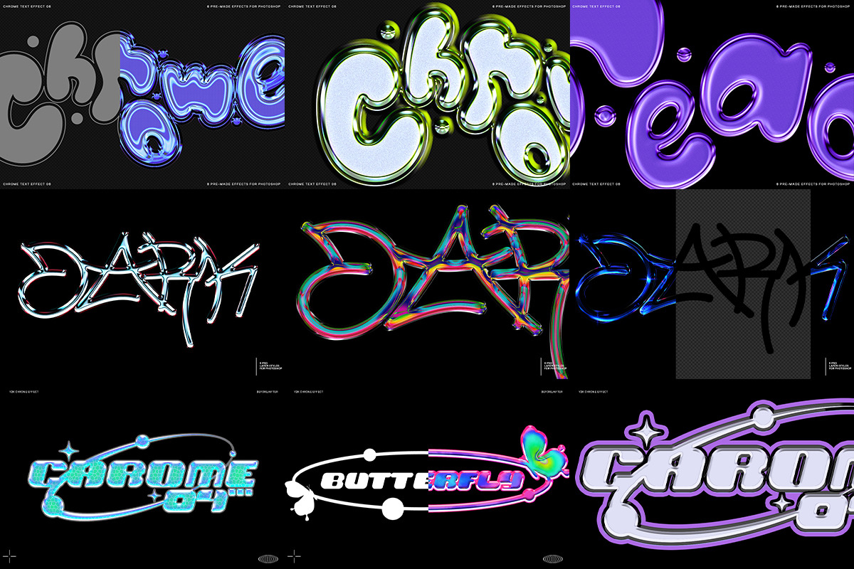Chrome Text Effect - PSD Bundle, a Brushes & More by saintricchi (Photo 2 of 4)