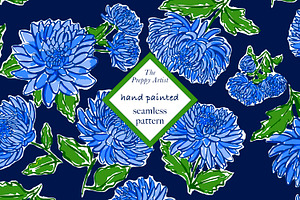 Blue And Green Floral Pattern