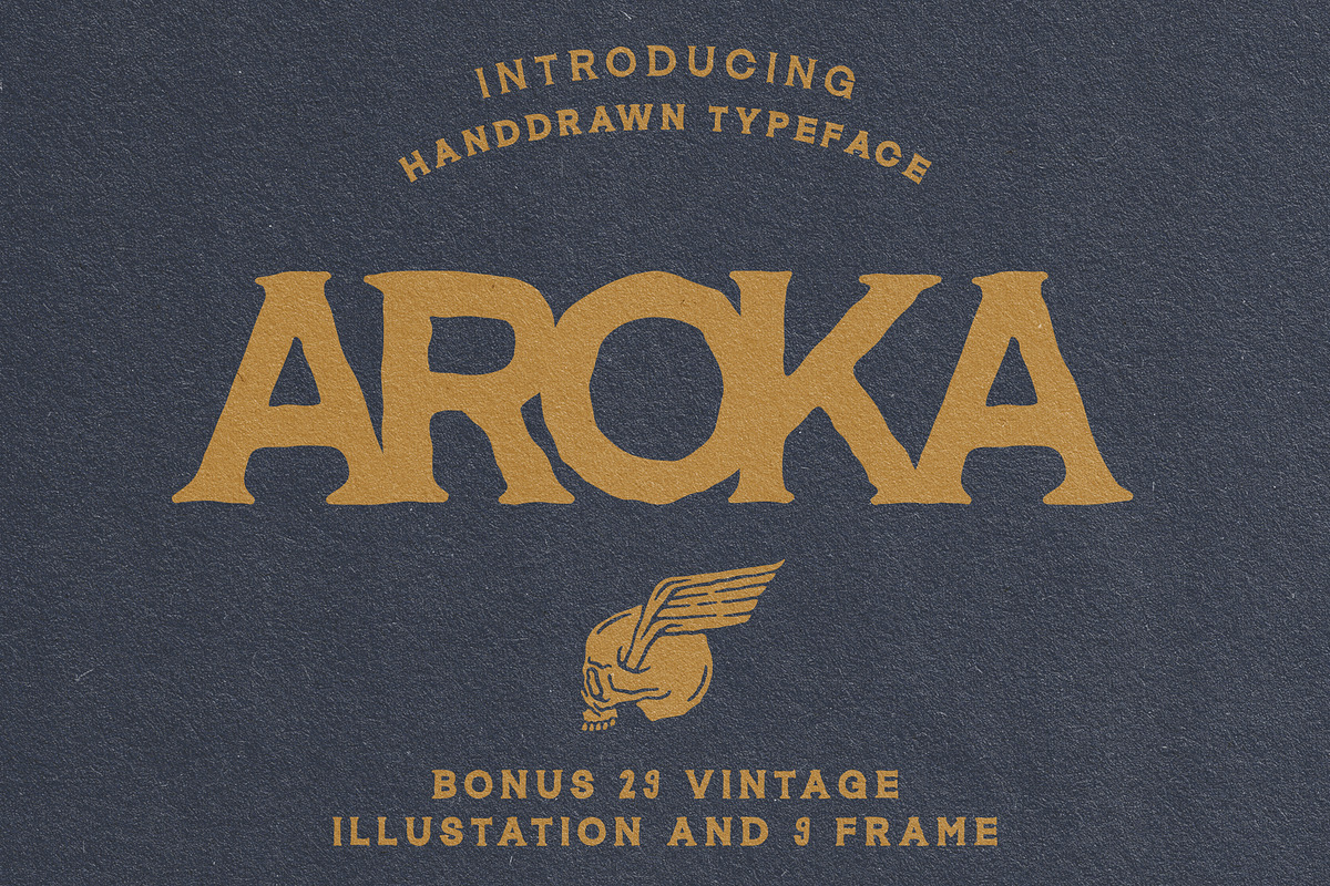 Aroka Serif + Free Illustration, a Serif Font by AROKA (Photo 1 of 7)