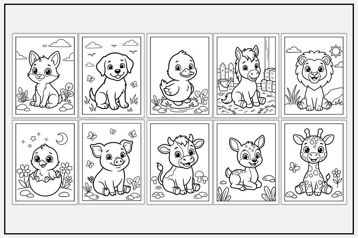 Baby Animals Coloring Book for Kids, an Animal Illustration by Lamia Emad (Photo 3 of 5)