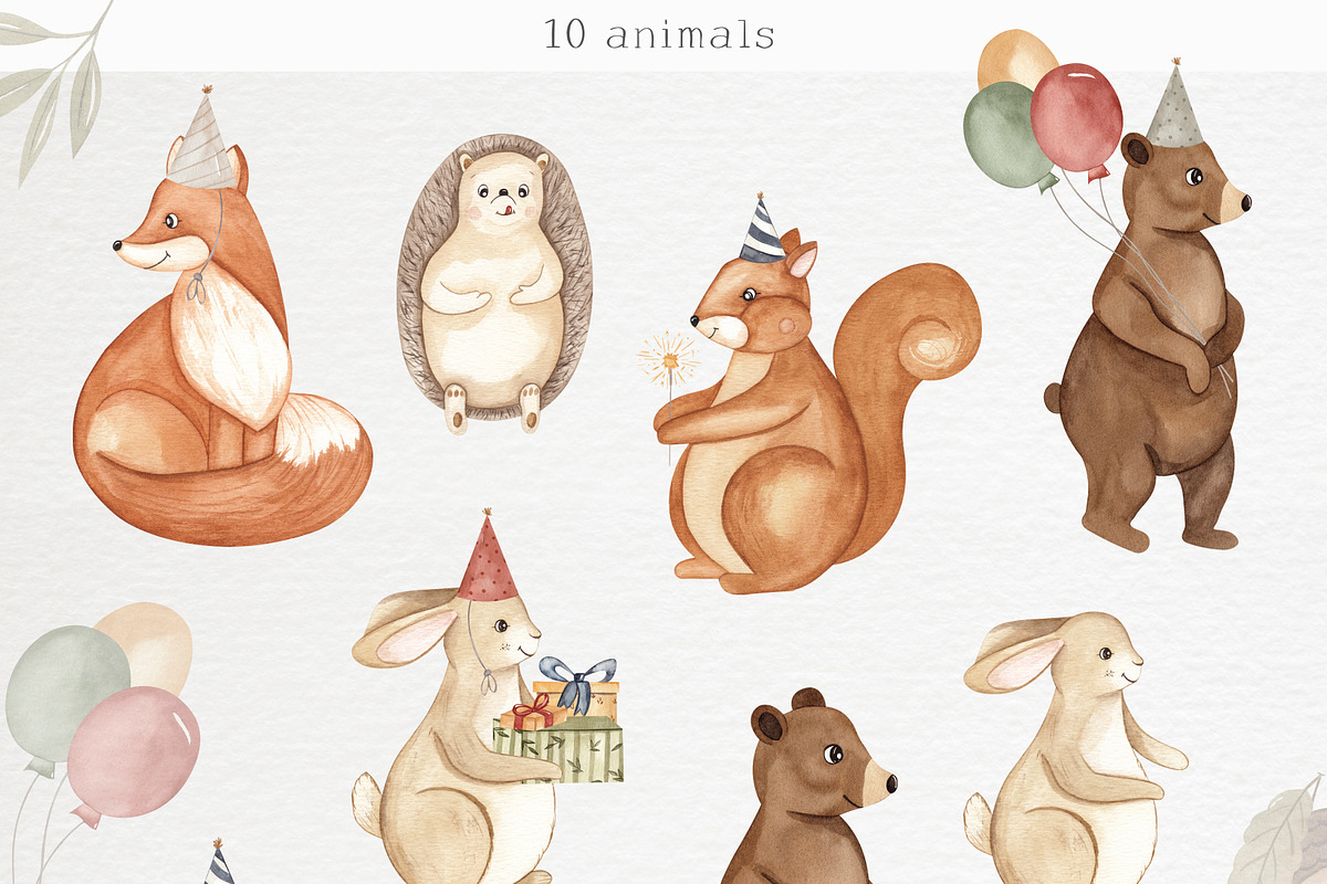 Forest party. Watercolor birthday., an Animal Illustration by Ooh Lily (Photo 15 of 16)