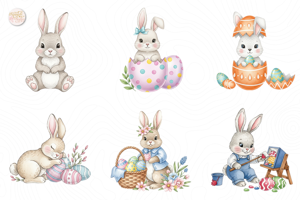Cute Easter Clipart PNG Bundle., an Object Illustration by KennedyStudio (Photo 3 of 5)