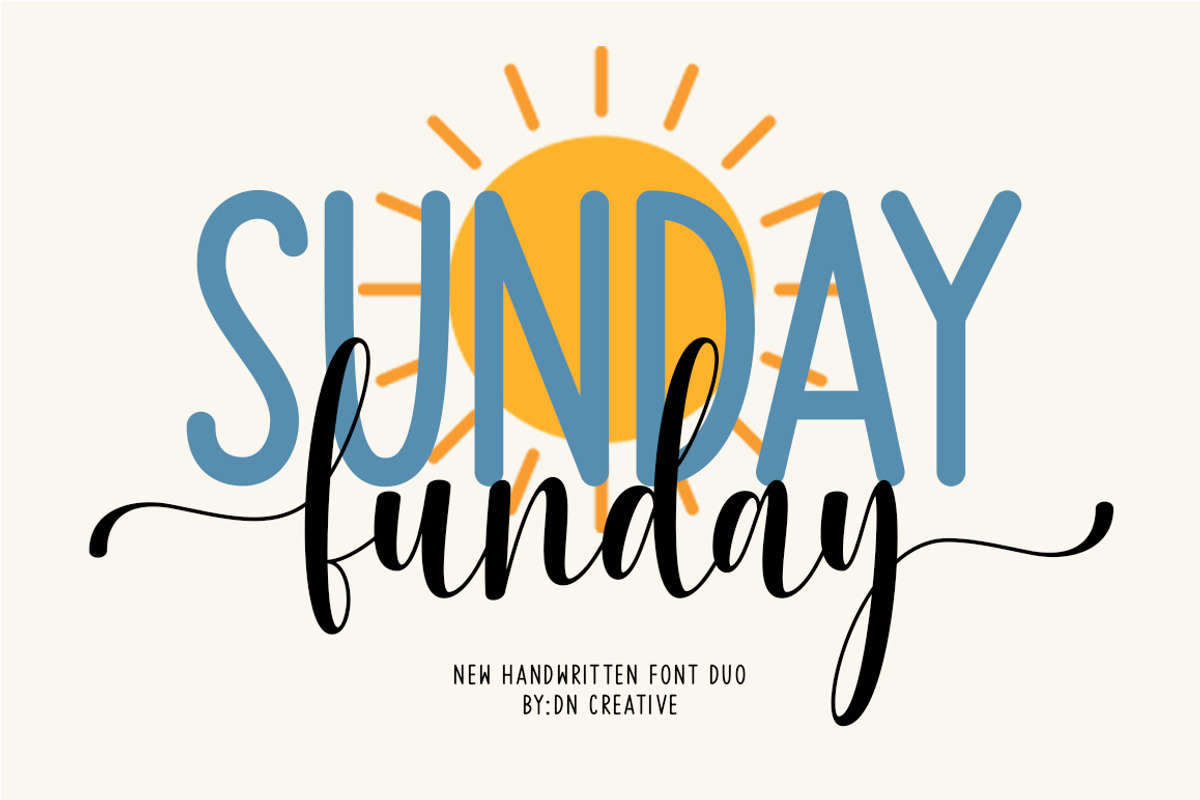 Sunday Funday Duo, a Script Font by DN Creative (Photo 1 of 11)