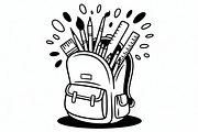Child school bag line art symbol, an Illustration by Amazin_art (Thumbnail 10 of 11)
