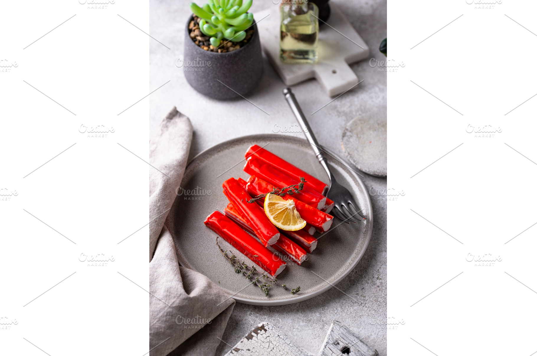 Surimi sticks from crab meat, a Food & Drink Photo by Yulia Furman