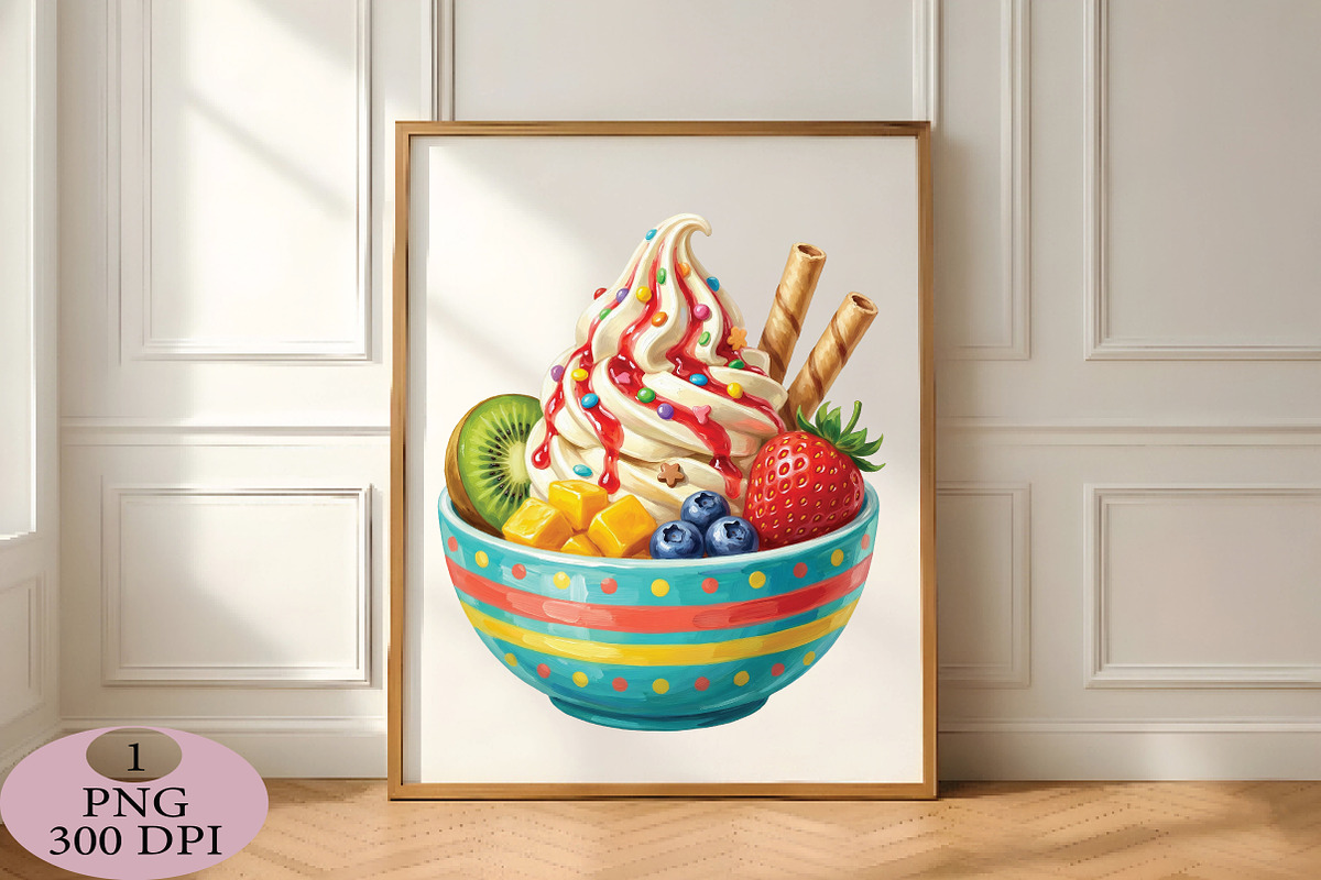 Colorful Frozen Yogurt with Toppings, an Illustration by Daily.Designs (Photo 5 of 5)