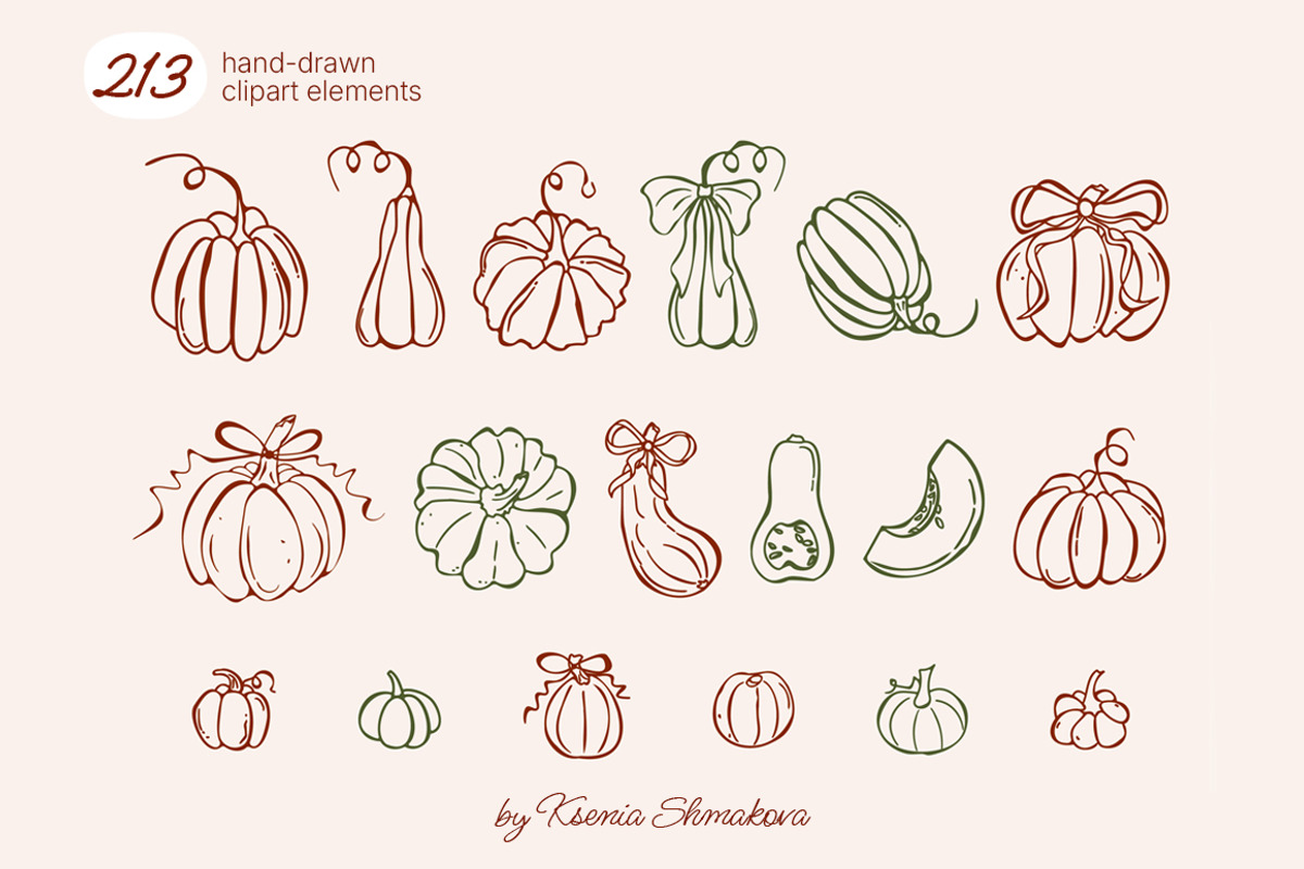 Whimsy Autumn Vector Doodle Clipart, a Seasonal Illustration by Ksenia Shmakova (Photo 3 of 18)