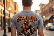 Skate Or Die Gas Mask Rider, a Shirt Mockup by Vector Stall (Thumbnail 8 of 14)