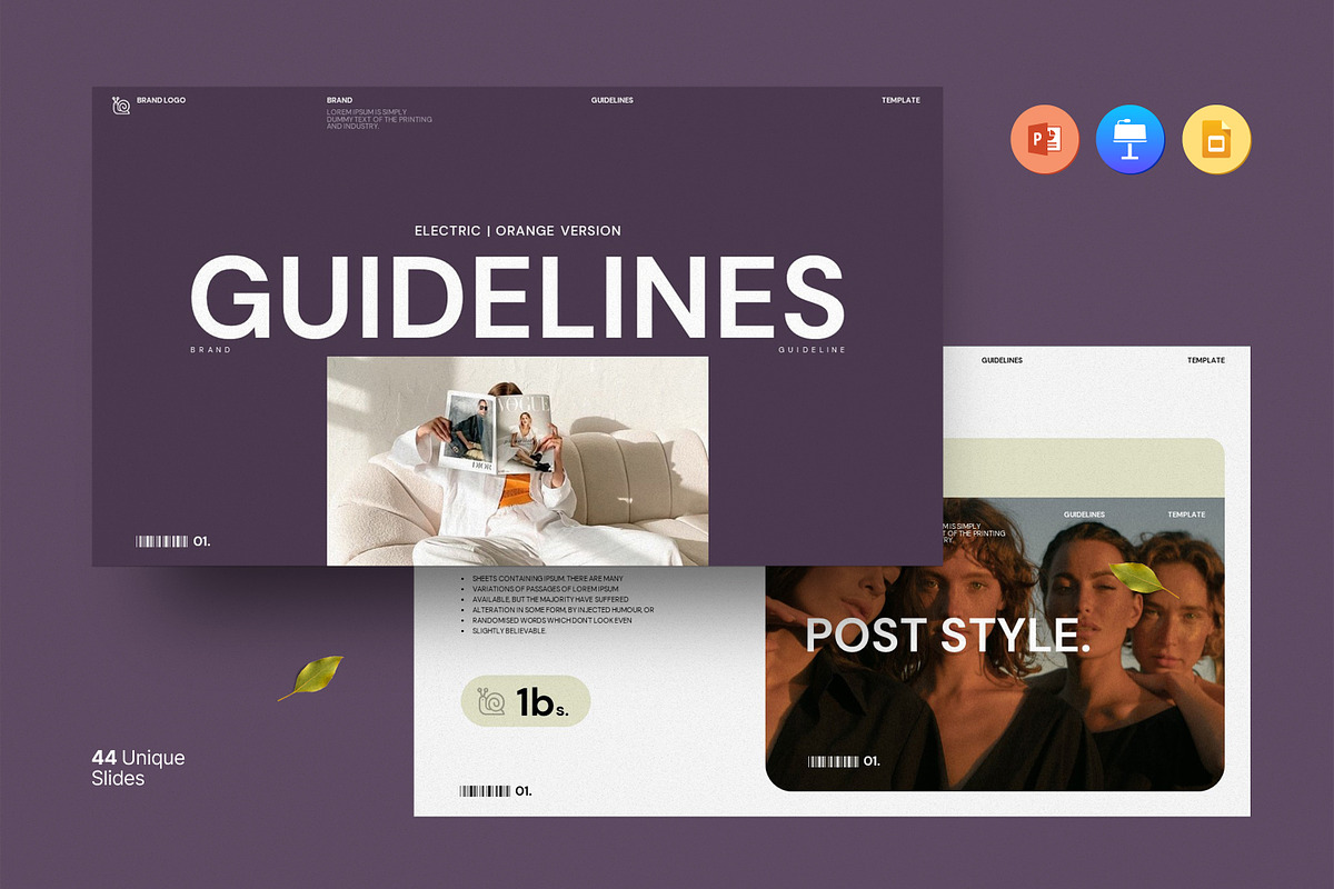 ELECTRIC | BRAND GUIDELINE TEMPLATE, a Presentation Template by GoldenPixelStudio (Photo 1 of 8)