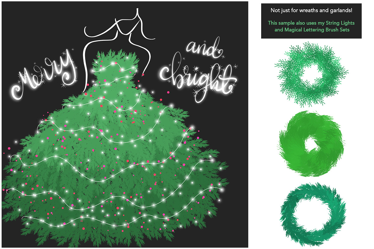 Wreath & Garland Creator Procreate, a Brush Add-On by Studio Kitsch (Photo 6 of 7)