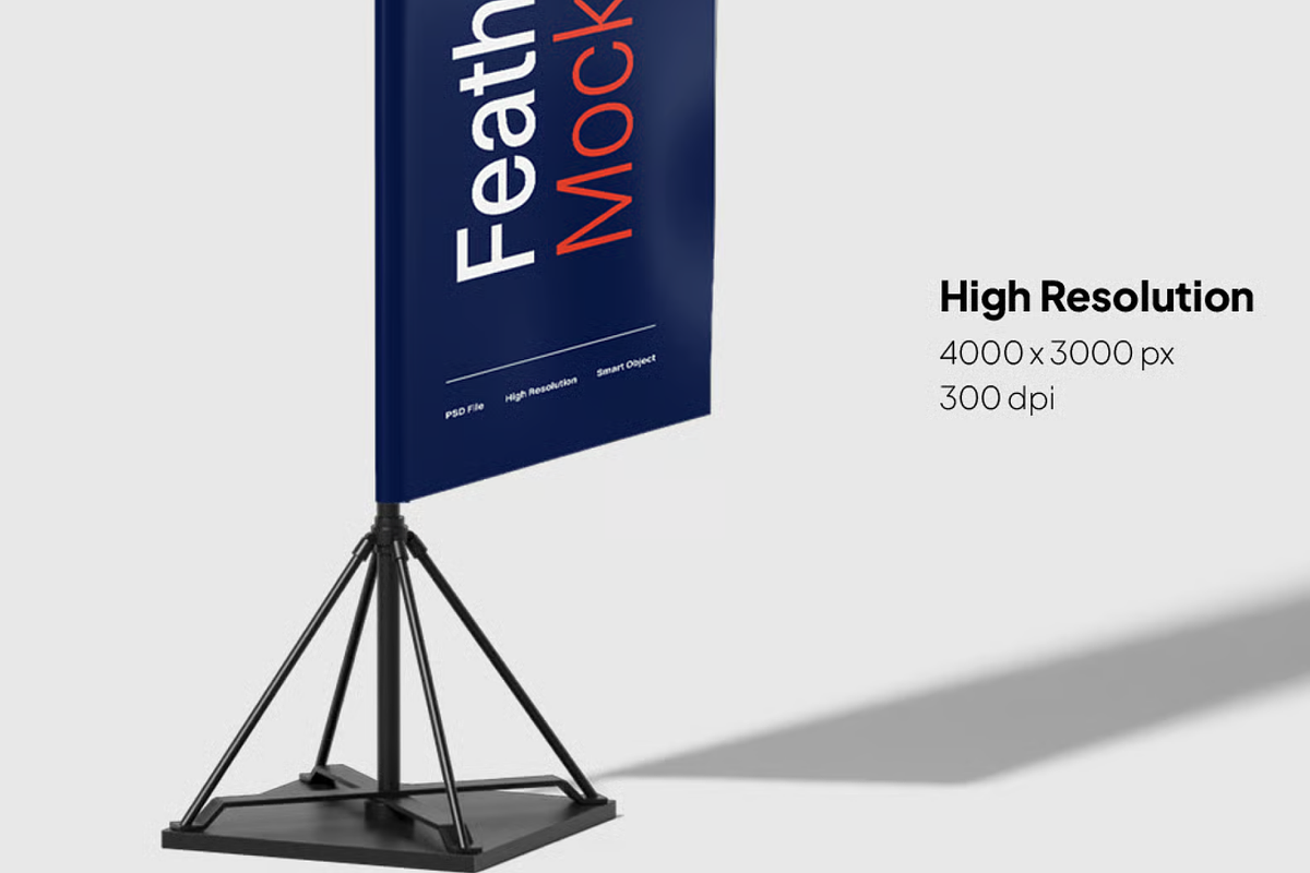 Flag Banner Outdoor Mockup, an Advertising Mockup by graphicsauce (Photo 4 of 4)