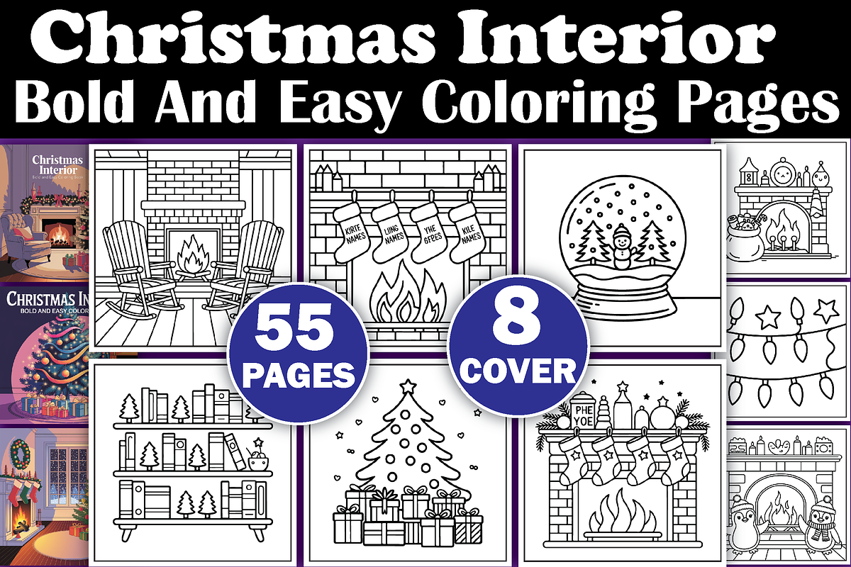 Christmas Interior coloring pages, a Graphic by LightExpress (Photo 2 of 2)
