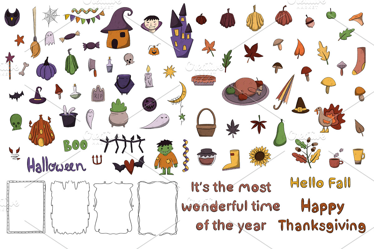 Fall, Halloween, Thanksgiving, a Seasonal Illustration by SaintPic illustrations (Photo 1 of 3)