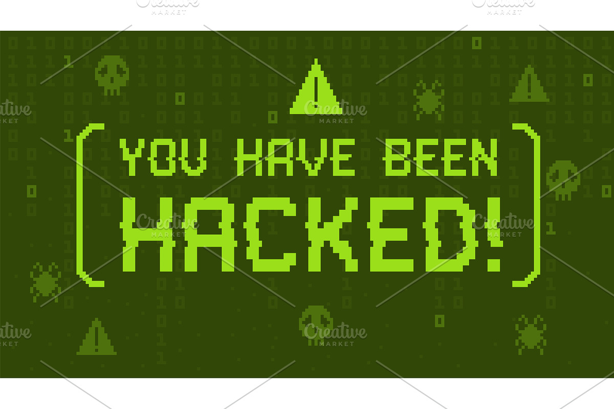 You have been hacked. Pixel art, a Technology Illustration by winwin.art