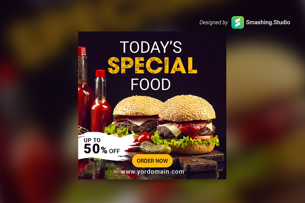 Online Food Banner Ads Template, a Social Media Template by Smashing_Studio (Photo 1 of 3)
