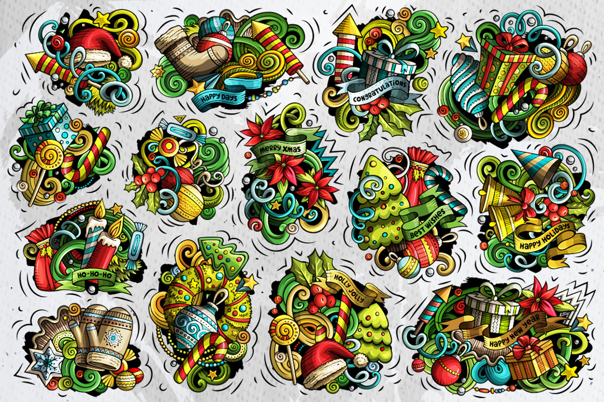 Happy New Year Doodle Big Pack, an Object Graphic by BALABOLKA (Photo 3 of 8)