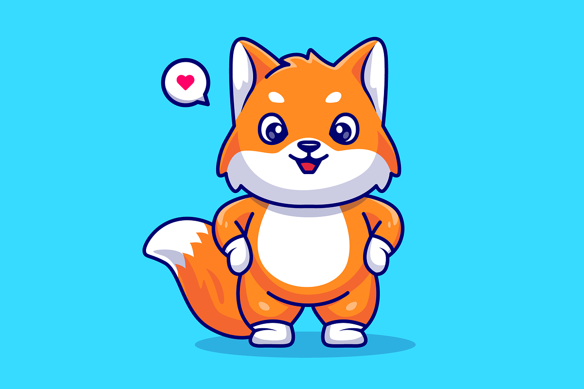 Cute Fox Standing Cartoon, an Animal Illustration by Catalyst Labs